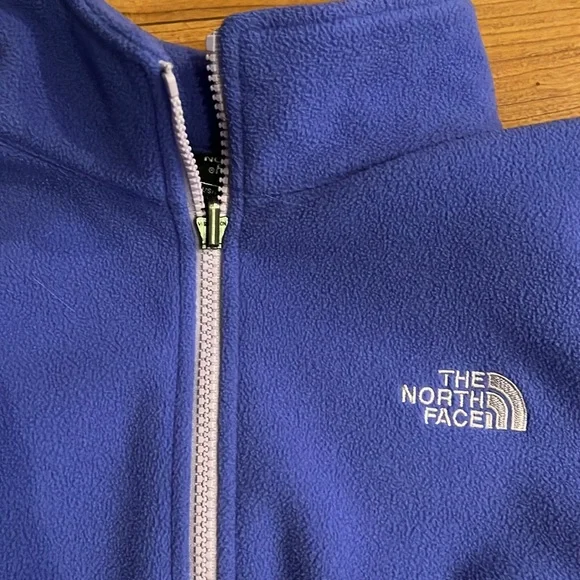 The North Face zip up purple with lavender trim jacket - Picture 2 of 6
